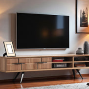 Tribe Wooden Tv Unit Walnut 200cm