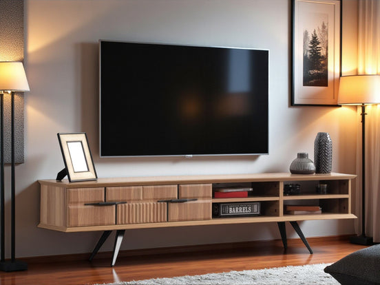Tribe Wooden Tv Unit Walnut 200cm