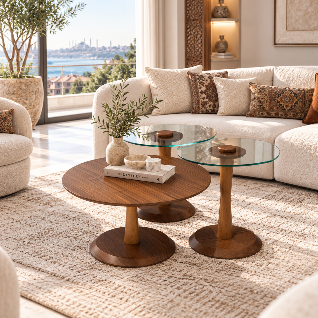 687 Walnut Coffee Table Set