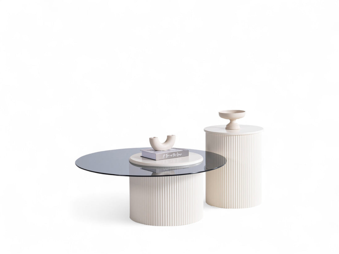 Amanti Coffee Table Set Cream