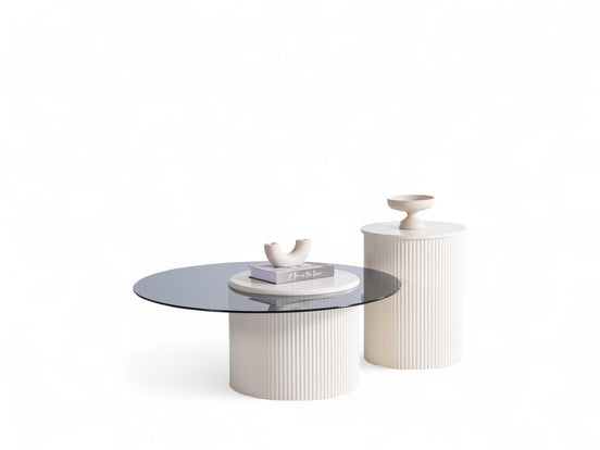 Amanti Coffee Table Set Cream