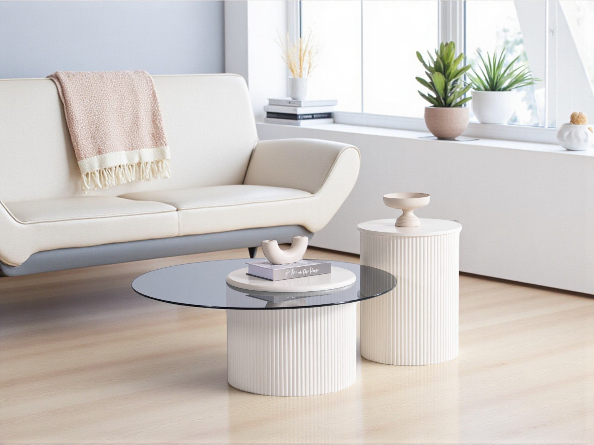 Amanti Coffee Table Set Cream