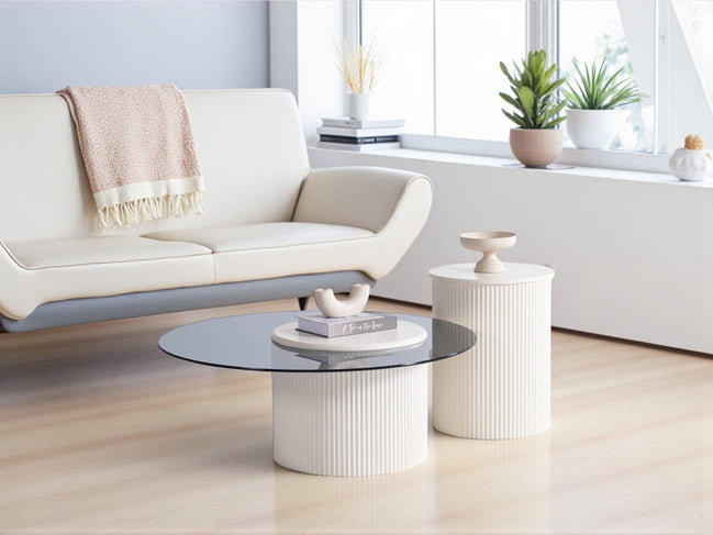 Amanti Coffee Table Set Cream