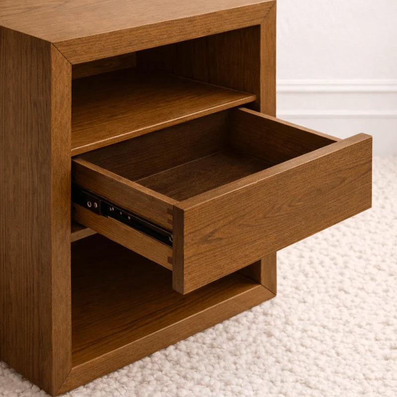 Hasting Wood Bedside Table Brown