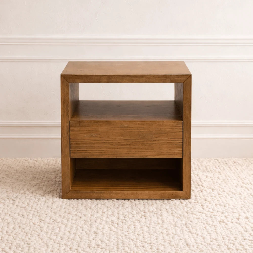 Hasting Wood Bedside Table Brown