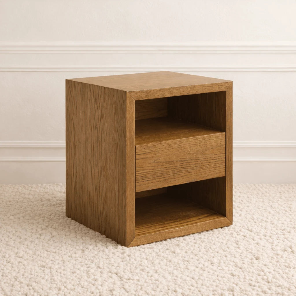 Hasting Wood Bedside Table Brown