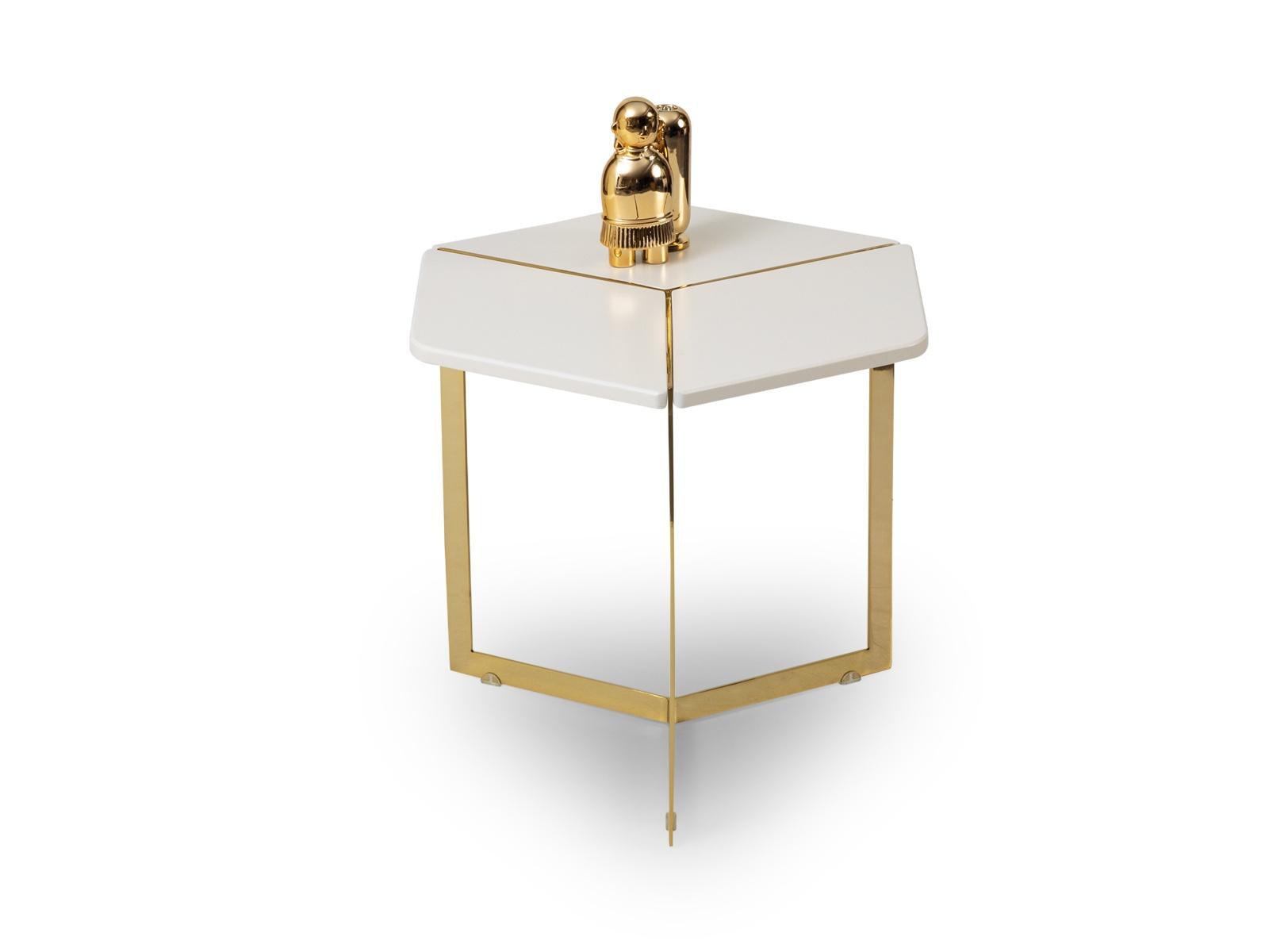 Hexa Cream End Table
