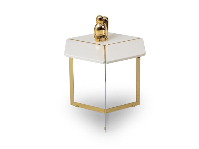 Hexa Cream End Table