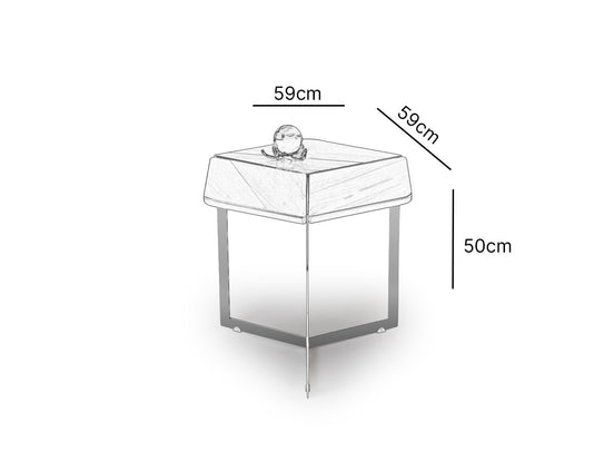 Hexa Cream End Table
