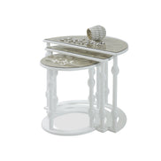Mashrabiya Nesting Tables White