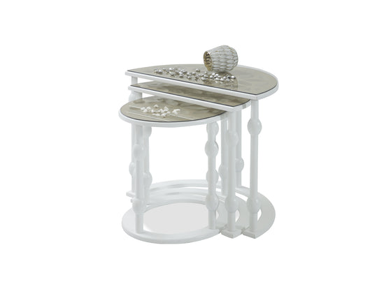 Mashrabiya Nesting Tables White