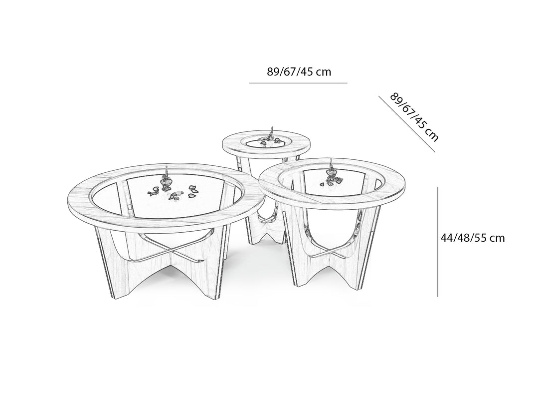 Nadia Coffee Table Set Cream