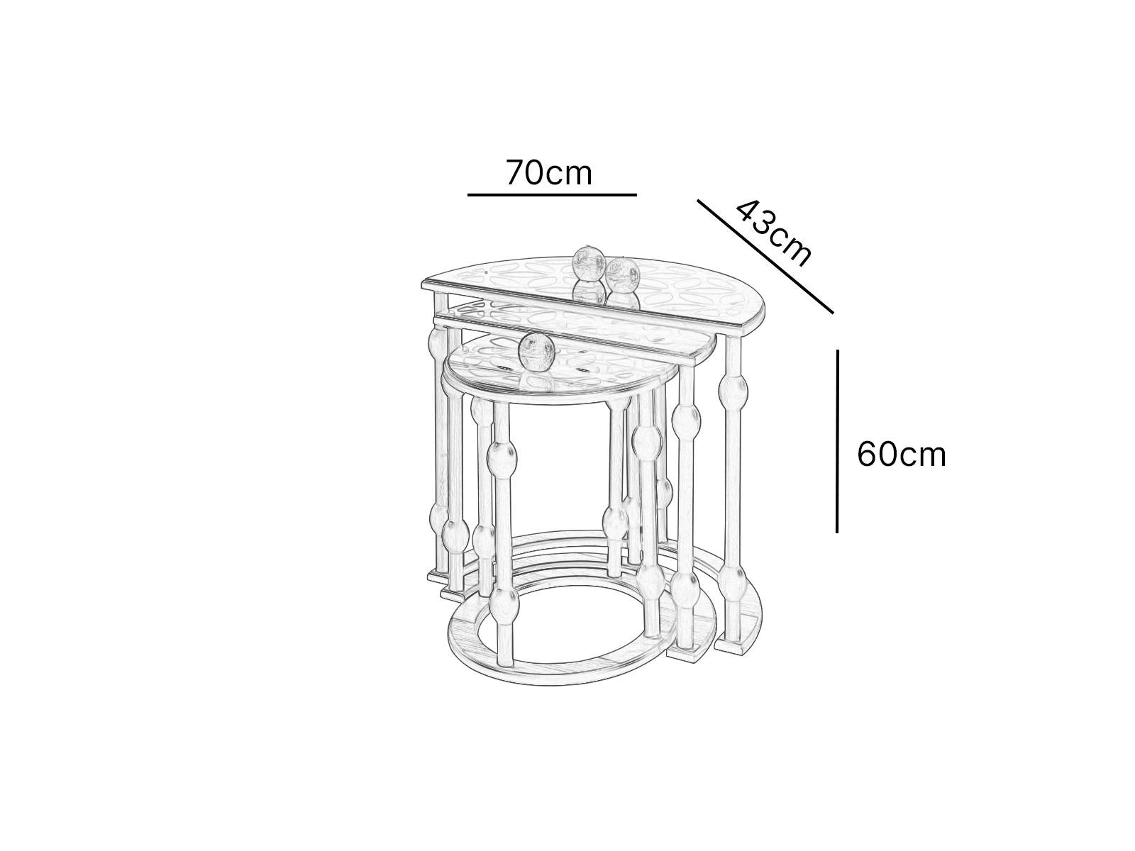 Mashrabiya Nesting Tables Walnut
