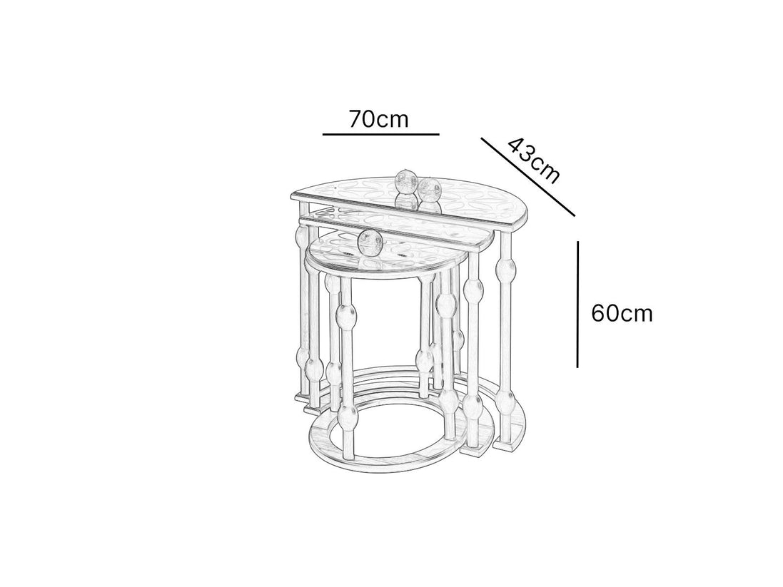 Mashrabiya Nesting Tables White