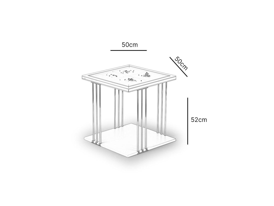 Amara Wooden Side Table Cream