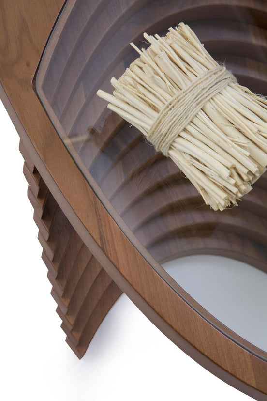 Aden Glass Wooden Side Table