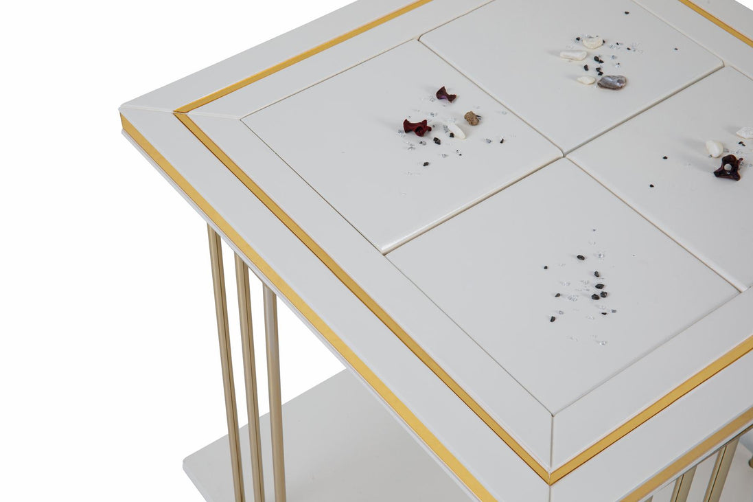 Amara Wooden Side Table Cream