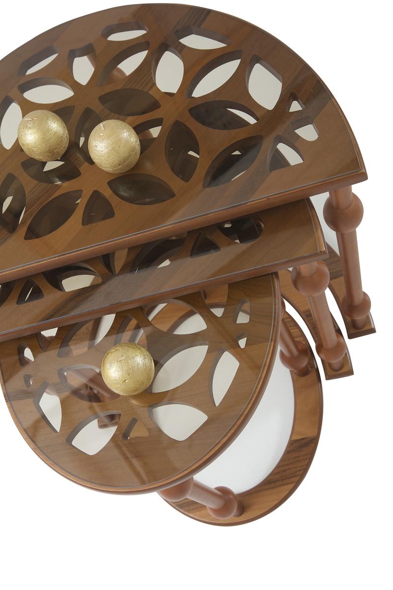 Mashrabiya Nesting Tables Walnut