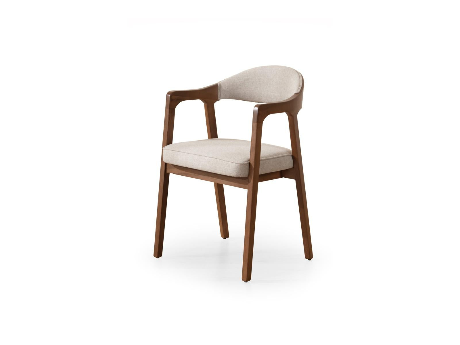 Lena Wood Armchair Beige