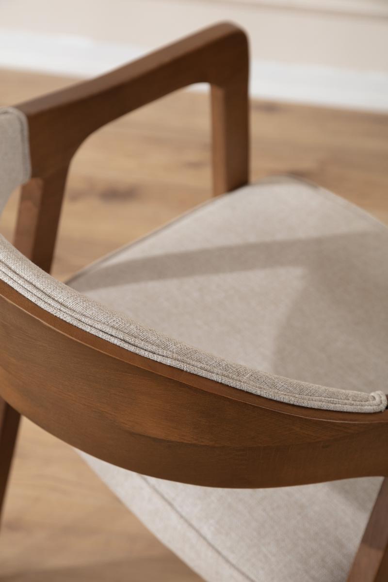 Lena Wood Armchair Beige