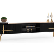 Lincoln Wooden Tv Unit Black 200cm