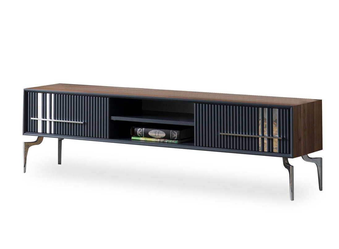 Lincoln Wooden Tv Unit Grey 200cm