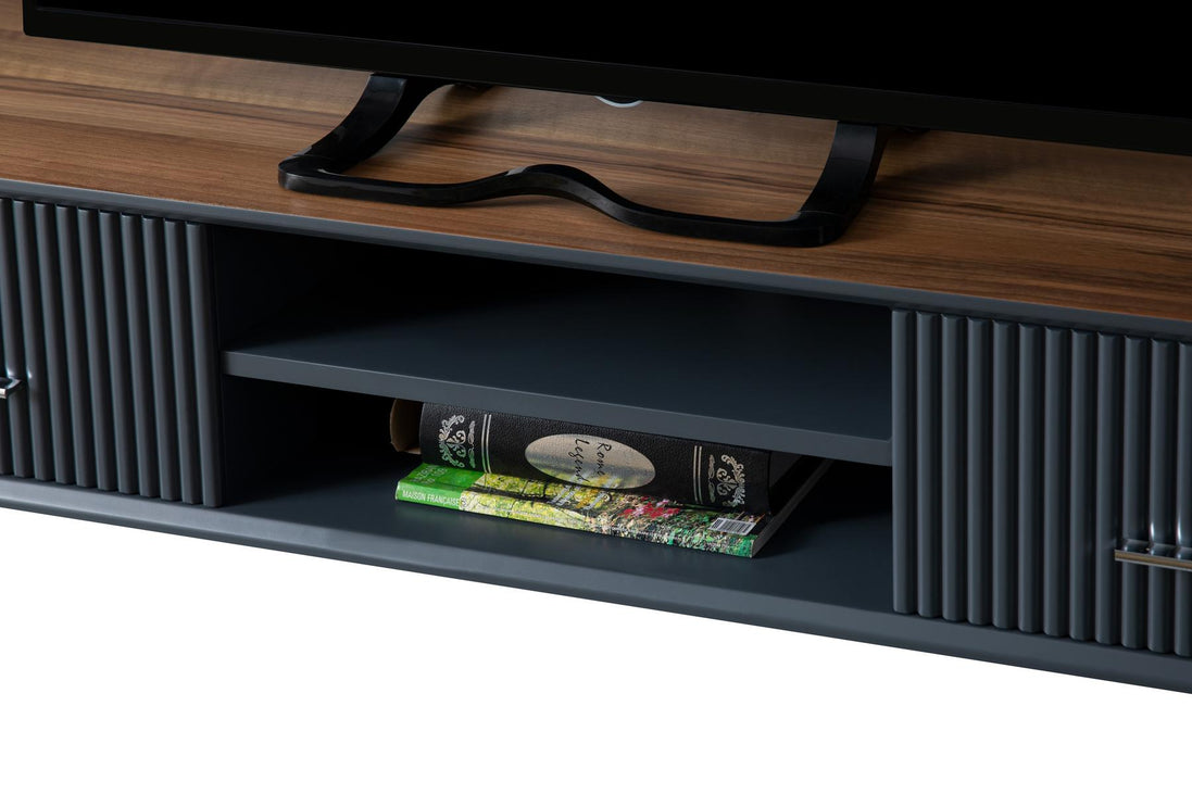 Lincoln Wooden Tv Unit Grey 200cm