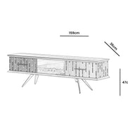 Monza Wooden Fire Tv Unit Black 160cm
