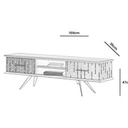 Monza Wooden Tv Unit Black 160cm