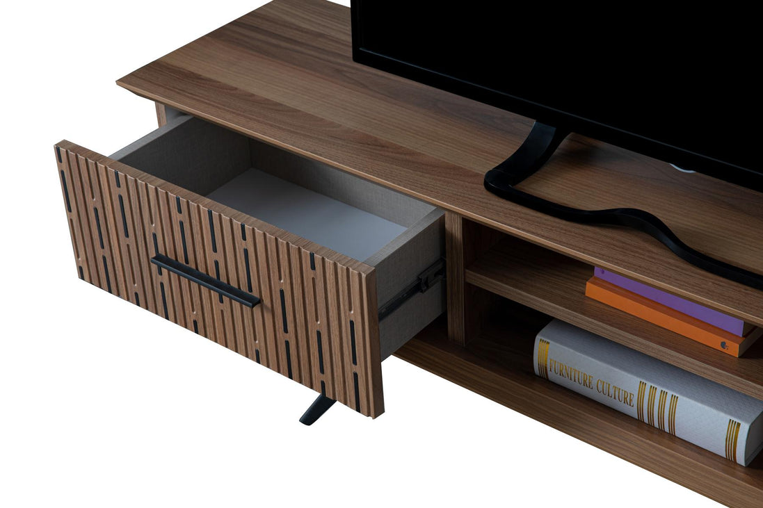 Monza Wooden Tv Unit Walnut 160cm