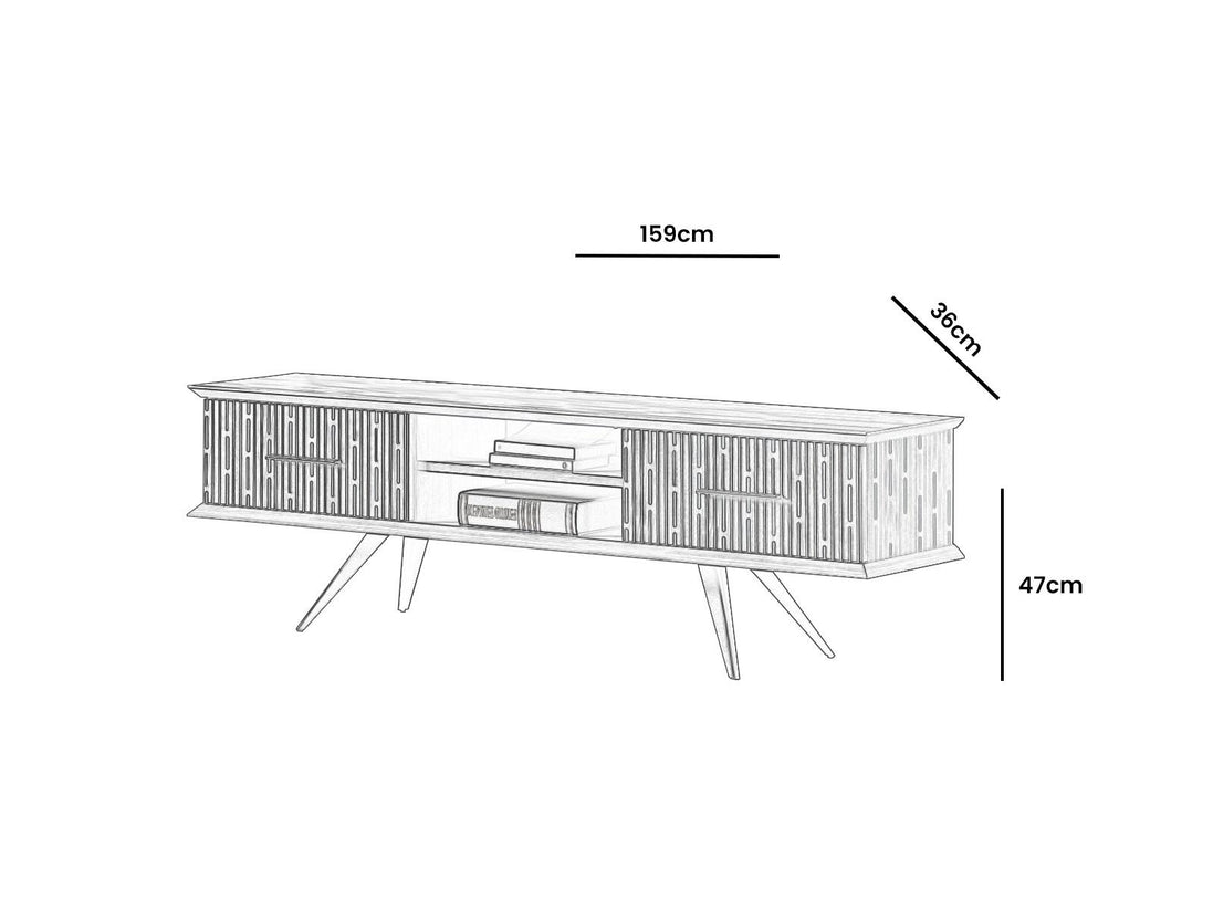 Monza Wooden Tv Unit Walnut 160cm