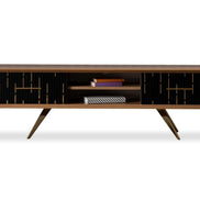 Monza Wooden Tv Unit Black 160cm
