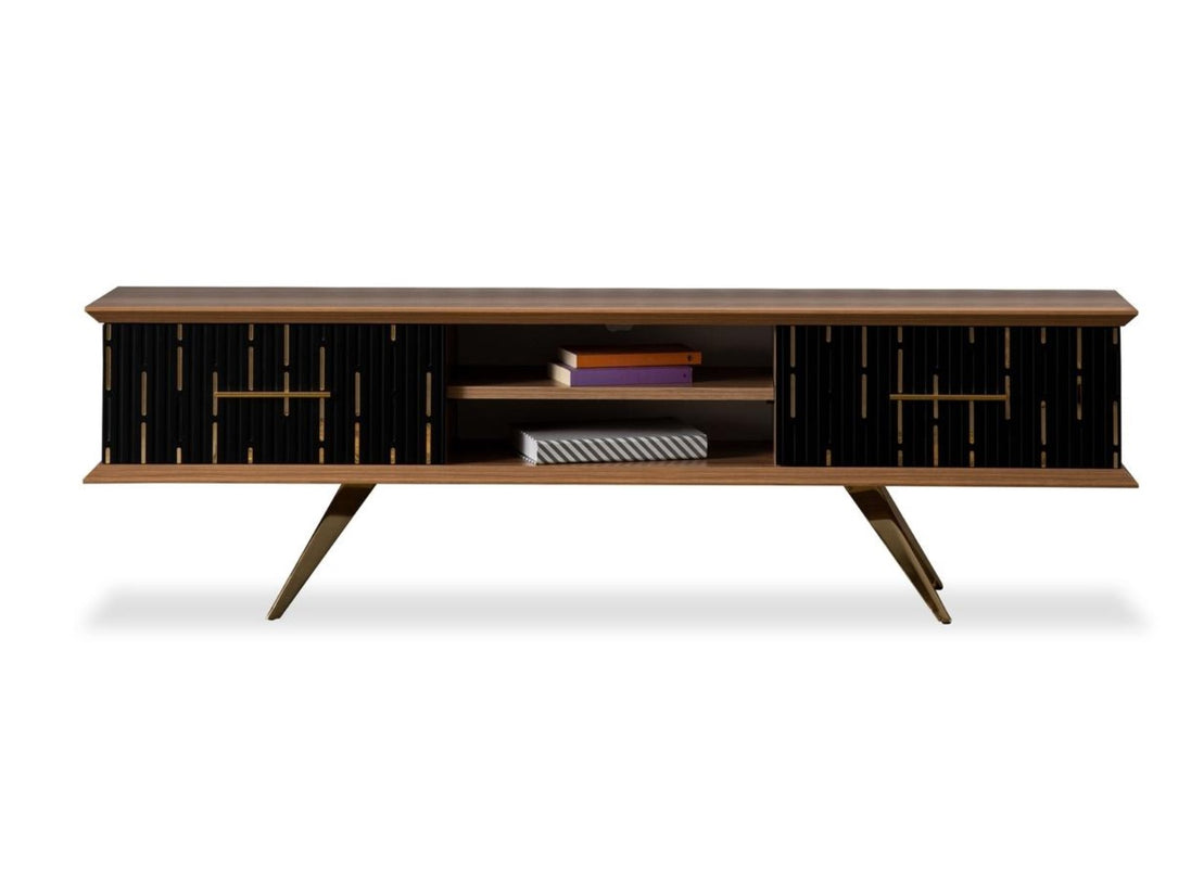 Monza Wooden Tv Unit Black 160cm