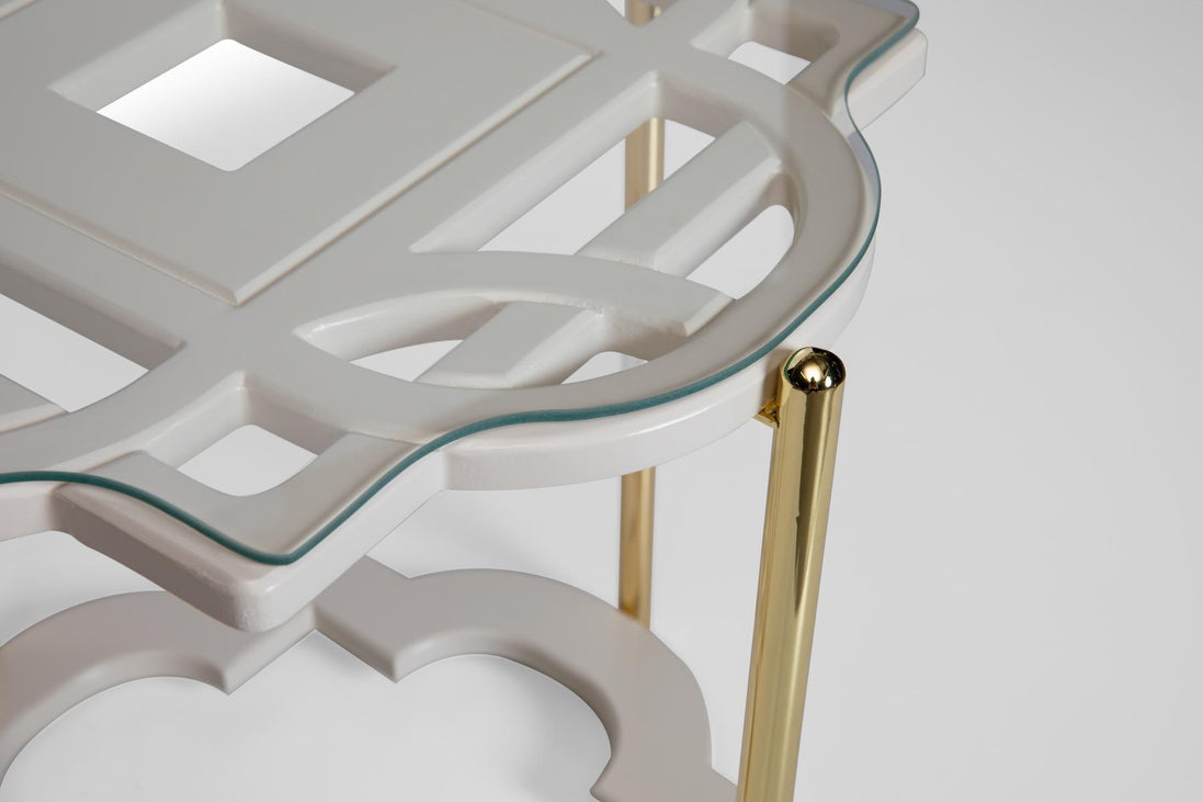 Pariza White Side Table