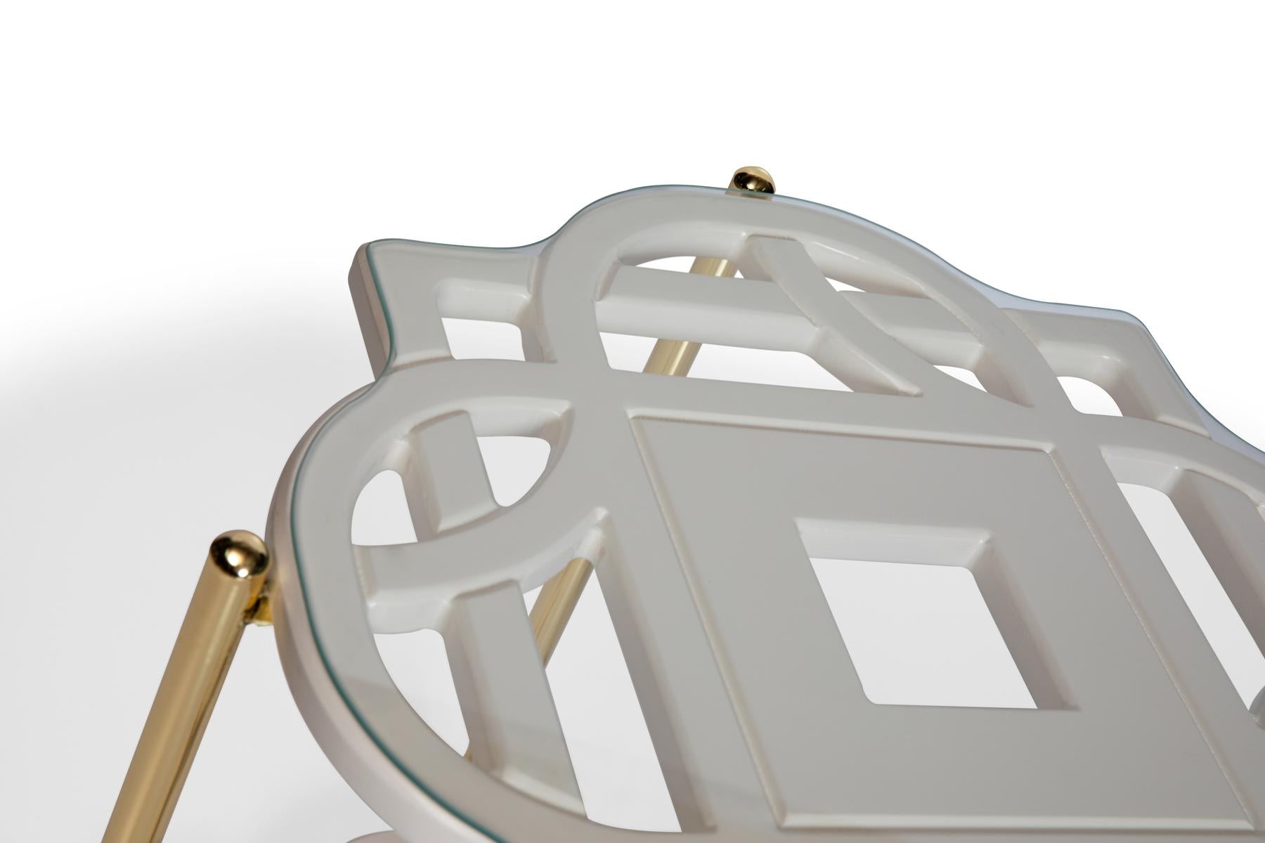Pariza White Side Table