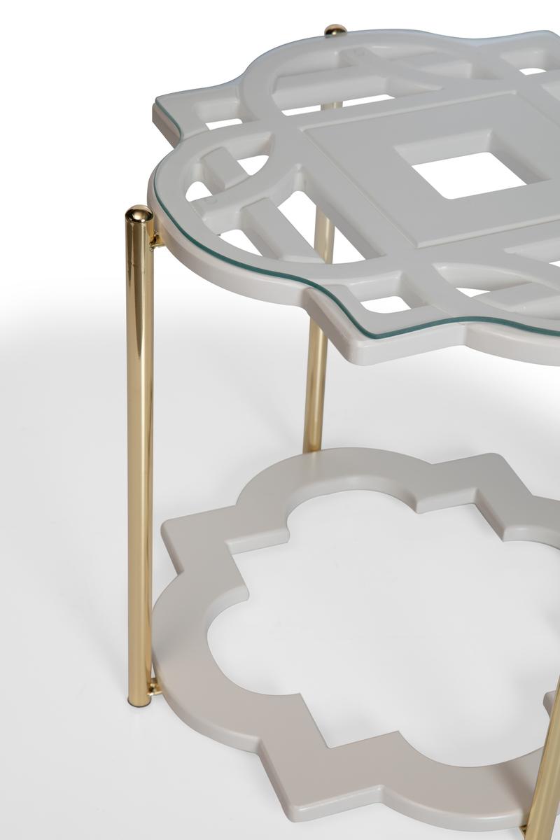 Pariza White Side Table