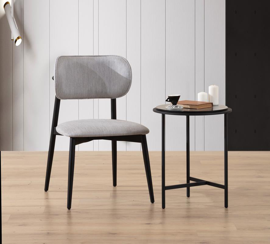 Zenn Wood Dining Chair Grey Black