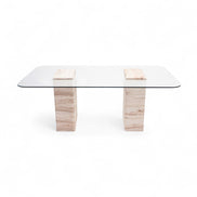 Latte Dining Table Travertine