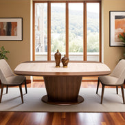 114 Dining Table Walnut Travertine