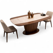114 Dining Table Walnut Travertine