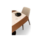 114 Dining Table Walnut Travertine