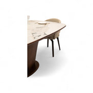 115 Walnut Marble Dining Table