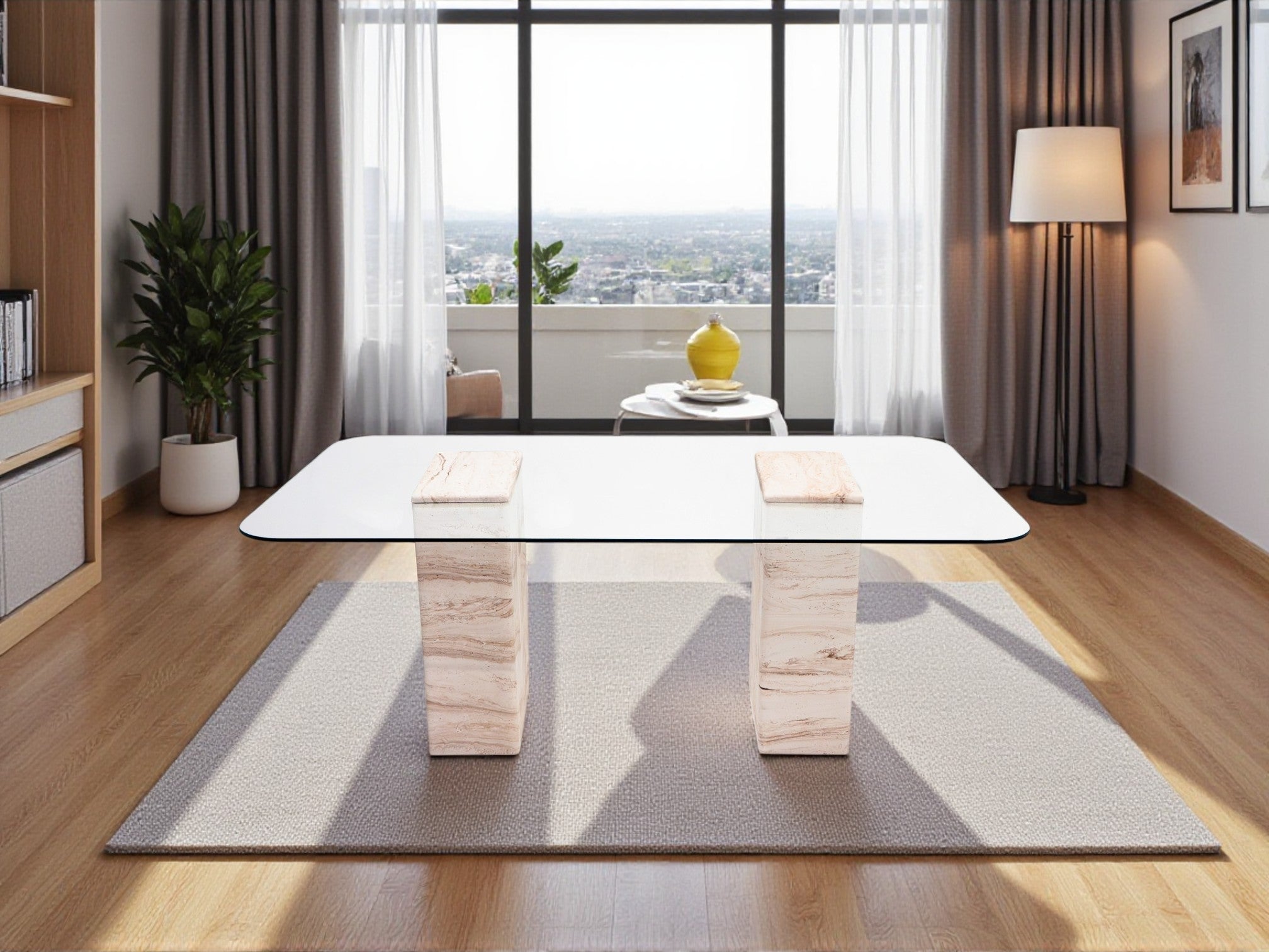 Latte Dining Table Travertine