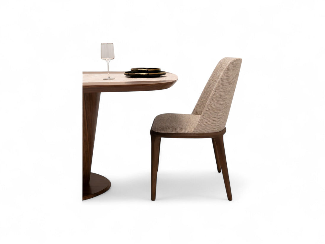 114 Dining Table Walnut Travertine