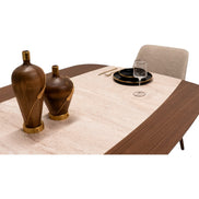 114 Dining Table Walnut Travertine