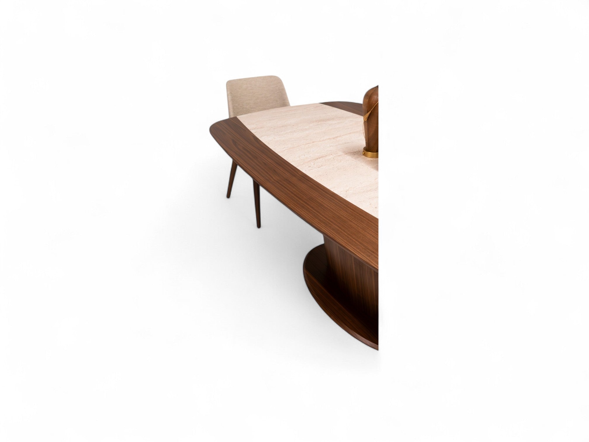 114 Dining Table Walnut Travertine