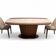 114 Dining Table Walnut Travertine