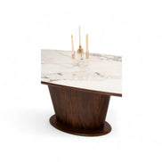 115 Walnut Marble Dining Table