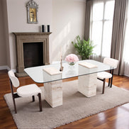 Latte Dining Table Travertine