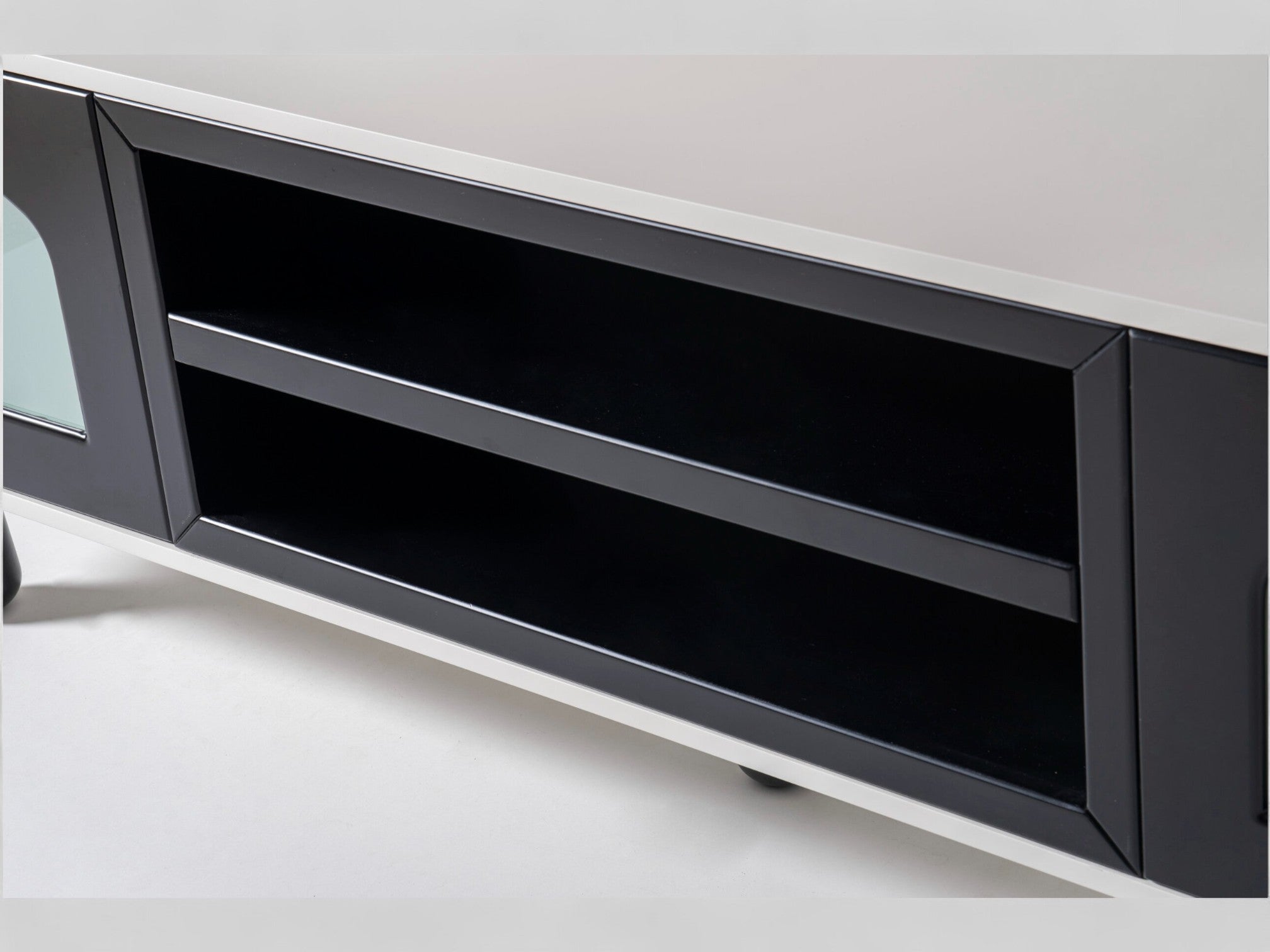 Glaze Tv Unit Cream Black 200cm